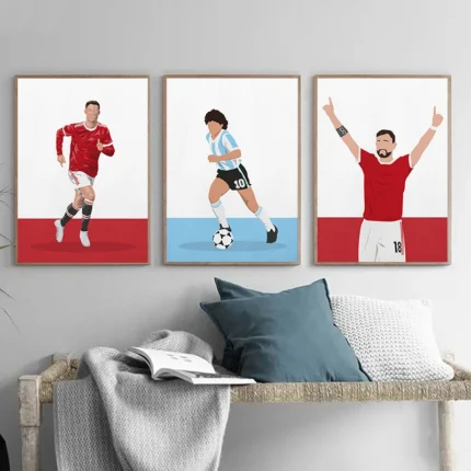 Abstraktes Fußballstar-Poster – Leinwandkunst zur Dekoration